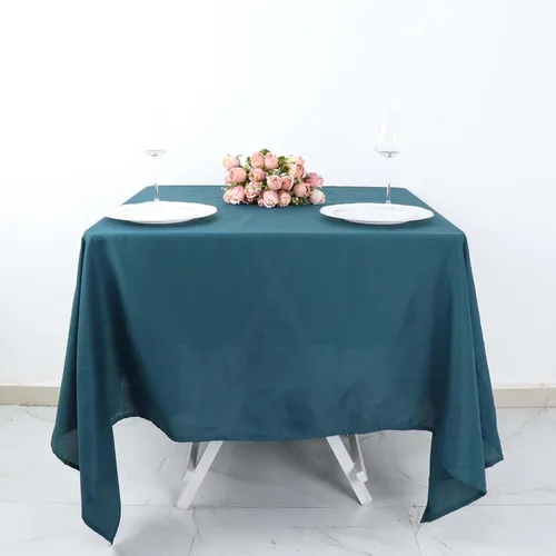 Vista 109 de Efavormart - Mantel cuadrado de lino de poliéster sin costuras, 54 x 54 pulgadas, color beige, para banquetes de boda, fiesta, restaurante