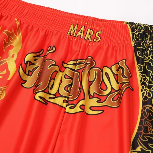 Vista 5 de Pantalones cortos deportivos Muay Thai para hombre, pantalones cortos de kickboxing, artes marciales y artes marciales
