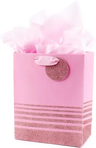 Vista 9 de Hallmark Bolsa de regalo grande de 13 pulgadas para el Día de la Madre con papel de seda y tarjeta (Love You Mom, lavanda, flores modernas)
