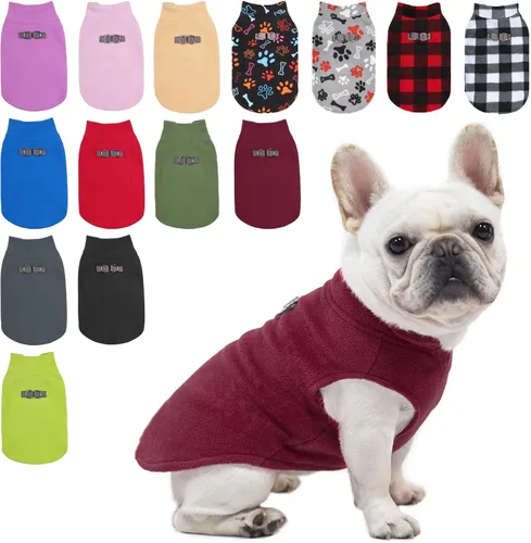 Vista 19 de BEAUTYZOO Chaleco de vellón para perros pequeños, de invierno y clima frío, con anillo en D, con anillo en D para correa, resistente al viento, rojo
