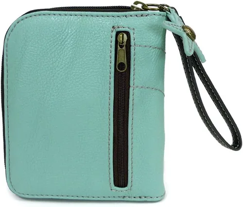 Vista 2 de CHALA Bolsos, cartera con cremallera alrededor de la cartera, pulsera, 8 ranuras para tarjetas de crédito, monedero resistente para mujeres