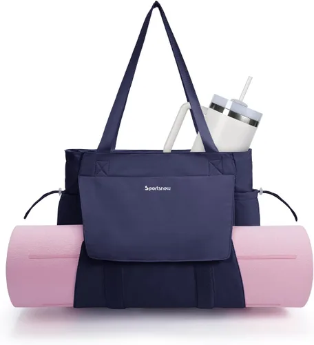 Vista 13 de sportsnew Bolsa para esterilla de yoga, bolsas de gimnasio para mujeres y hombres con bolsillo impermeable y gancho y bucle, almacenamiento