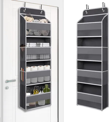 Vista 7 de TYMENSH Organizador colgante sobre la puerta con 4 bolsillos grandes: armario, baño, guardería, dormitorio, almacenamiento para juguetes, cosméticos