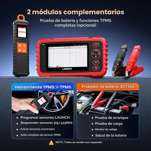 Vista 8 de Escáner LAUNCH OBD2 CRP123X, lector de códigos, para ABS, SRS, herramienta de escaneo de transmisión del motor, Android 7.0, pantalla táctil de 5.0