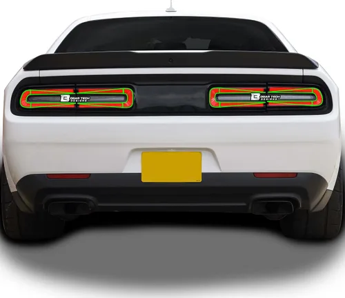 Vista 4 de BOGAR TECH DESIGNS - Cubierta opaca de vinilo para piloto trasero de carreras compatible con Dodge Challenger 2015-2024, brillante tipo B