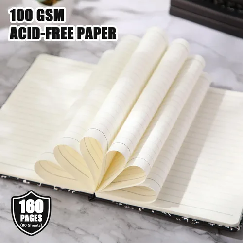 Vista 5 de Laumoi Paquete de 28 Cuadernos Diarios con Forro de Cuero PU A5 de Tapa Dura al Por Mayor con Rayas Universitarias de 5.5 x 8.2 Pulgadas con Soporte
