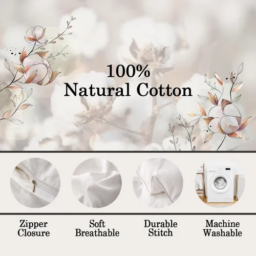 Vista 5 de Linda ballena - Juego de funda de edredón 100% algodón natural para niños, niñas, adolescentes, preciosa funda de edredón con temática de mar Multi
