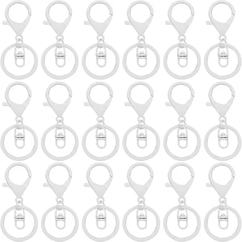 Vista 12 de 30 llaveros con cierre de langosta para hacer joyas, coloridos clips de gatillo giratorios de metal con cierres giratorios, clips de gancho, anillo