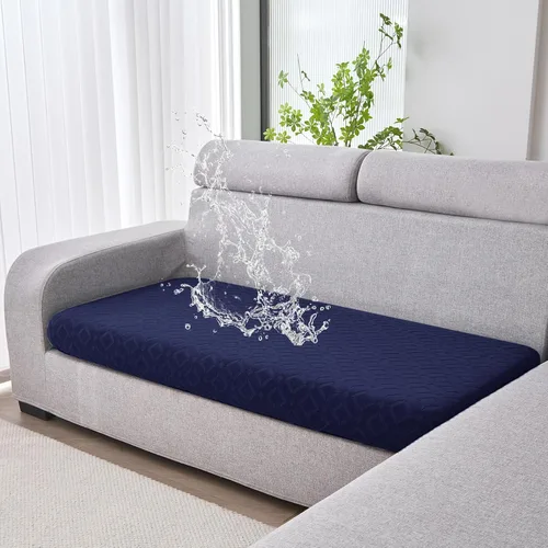 Vista 40 de Genina Fundas de cojín para sofá impermeables, fundas elásticas para sofá seccional, funda de cojín lavable, antideslizante, con parte inferior