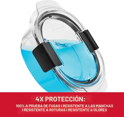 Vista 2 de Rubbermaid Brilliance® - Recipientes redondos a prueba de fugas, juego de 6 piezas
