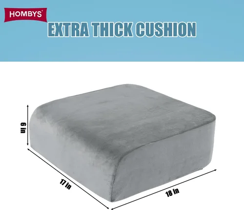 Vista 7 de HOMBYS Cojines de asiento extra gruesos para silla de oficina, asiento elevado para automóvil, cojín de espuma viscoelástica para automóvil, cojines