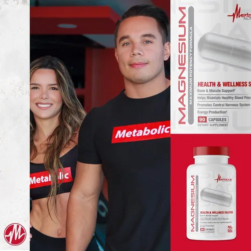 Vista 5 de Metabolic Nutrition Magnesio, 650 mg por porción, sin OMG, vegano, sin gluten, 90 cápsulas