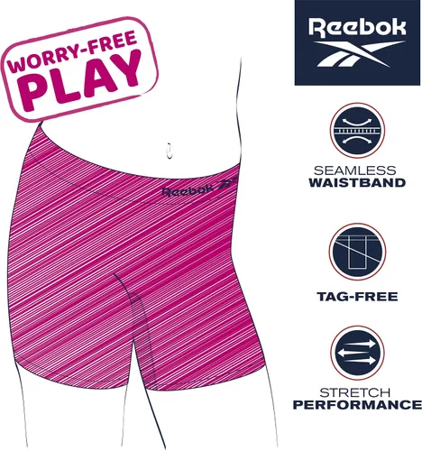 Vista 2 de Reebok Ropa interior para niña, pantalones cortos sin costuras de pierna larga (4 unidades)