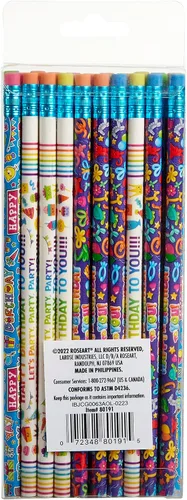Vista 5 de Cra-Z-Art Lápices, diseños surtidos de feliz cumpleaños, paquete de 30 lápices