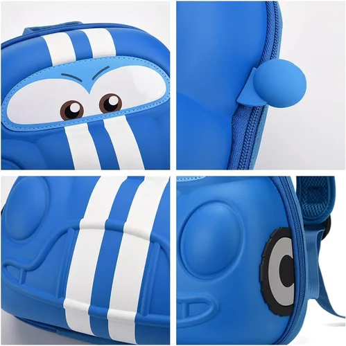 Vista 4 de Mochila para niños pequeños de coche,Bolsas para niños preescolares,Mochila de dibujos animados 3D para niños, Azul, Mochila Daypack