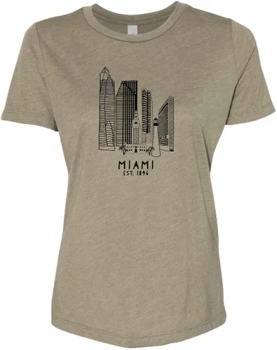 Vista 24 de Cute Women's Screen Printed Crew Neck Tee, Shirts With Sayings, Dusty Blue or Olive