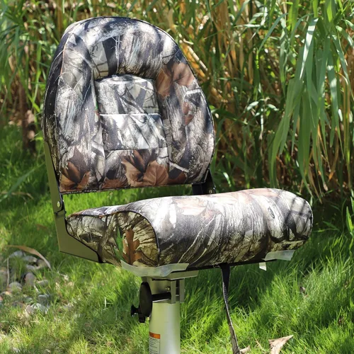Vista 2 de NORTHCAPTAIN Asiento plegable para barco de pesca con respaldo alto, tornillos de acero inoxidable incluidos, camuflaje, 2 asientos