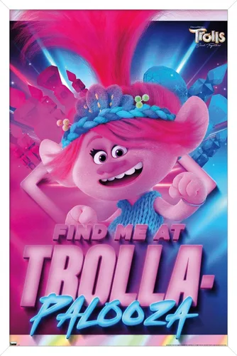 Vista 12 de Trends International Trolls: Band Together - Póster de pared de amapola, 22.4 pulgadas de largo x 14.7 pulgadas, versión enmarcada de madera