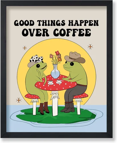Vista 48 de Poster Master All That Is Meant To Be Poster - Retro Frog on Mushroom Print - Meditation Art - Motivational Design - Preppy Print - Trendy Decor
