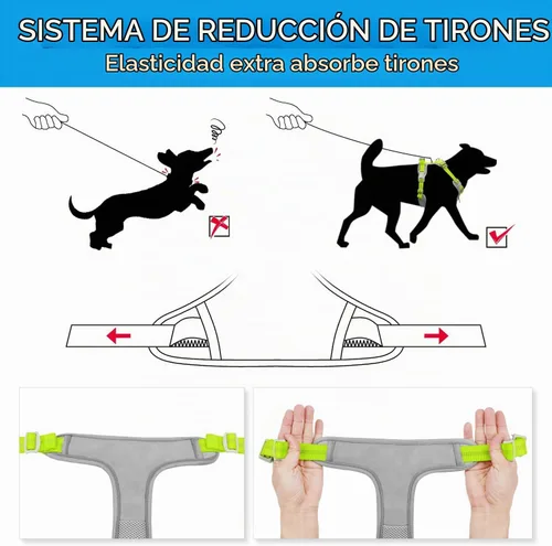 Vista 8 de ThinkPet - Arnés sin tirón para perros pequeños, medianos y grandes, chaleco acolchado reflectante con asa, ajustable estilo estrella Verde