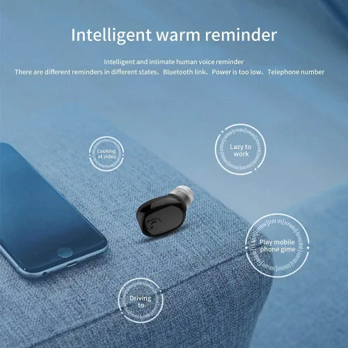 Vista 6 de SANWENYU - Auriculares inalámbricos Bluetooth de un solo oído con Bluetooth en la oreja Mini Invisible Bluetooth Auricular de negocios (marrón)