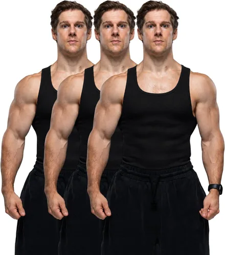 Vista 6 de Ekkovision Lifestyle Beaters, camisetas sin mangas para hombre, algodón y elastano, ajuste regular, tela acanalada
