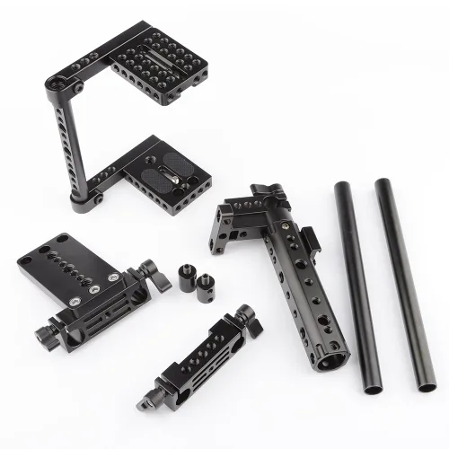 Vista 6 de CAMVATE Placa de montaje de trípode con mango superior para cámara compatible con Sony Panasonnic (negro) - 1136