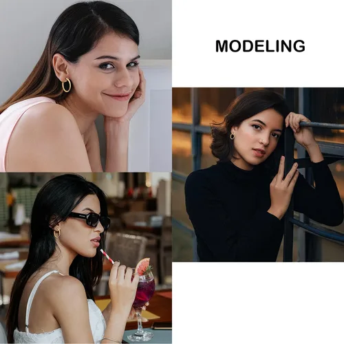 Vista 2 de Initlove Juego de aretes colgantes de forma irregular regalo especial y de moda para mujeres y niñas