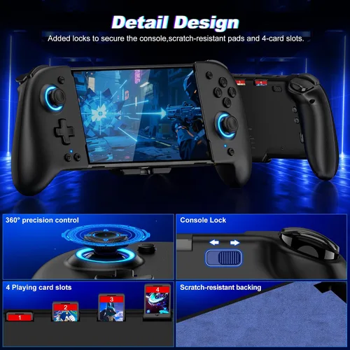 Vista 8 de Gammeefy Switch Controllers Compatible with Nintendo Switch/Switch OLED, One-Piece Joypad Controller Replacement for Switch Pro Controller with 9