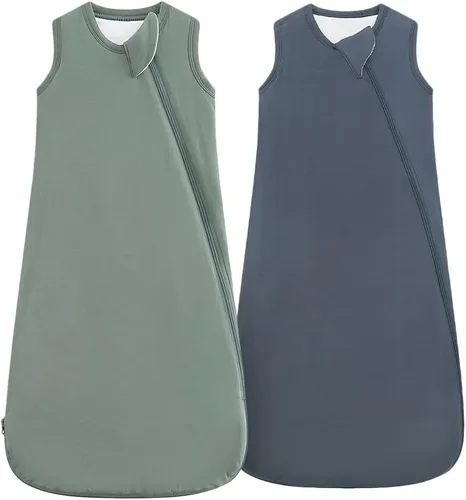 Vista 5 de HAPIU Saco de dormir unisex de rayón hecho de bambú TOG 1.0, cremallera premium de 2 vías, manta portátil para bebé All-Night Comfort, Buttery
