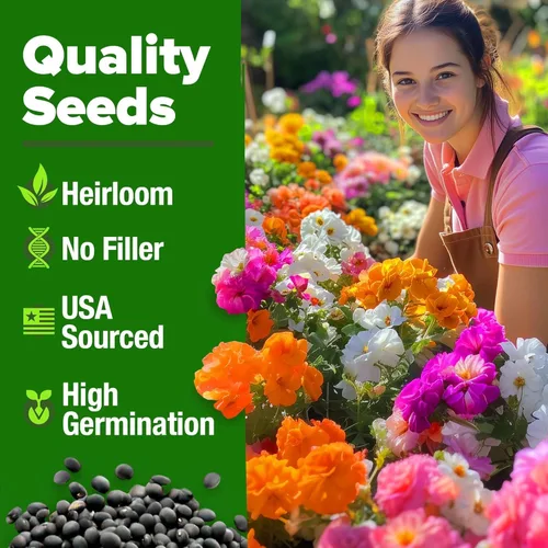 Vista 66 de HOME GROWN Semillas de Hollyhock de doble mezcla de Chater, 200 semillas