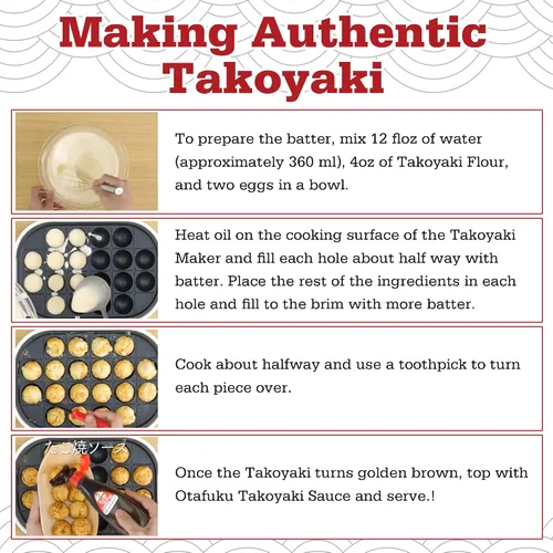 Vista 5 de Otafuku Harina Takoyaki para bolas de pulpo Takoyaki japonesas, 16 onzas (1 libra)