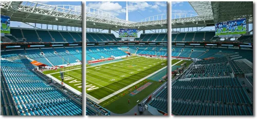 Vista 24 de TUMOVO MetLife Stadium - Decoración de pared de Nueva York, 3 piezas, lienzo, arte de pared para decoración del hogar, juegos de fútbol americano