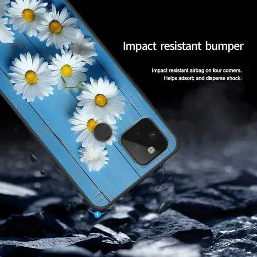 Vista 2 de Funda protectora para Pixel 4a 4G, funda protectora de goma de silicona suave de alta calidad para Google Pixel 4a 4G 5.81 pulgadas 2020, flores