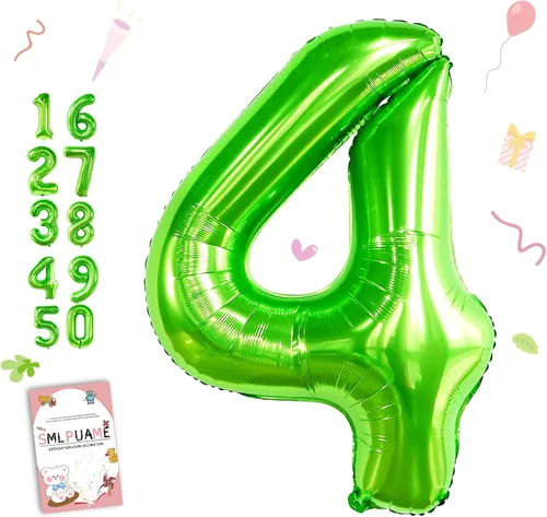 Vista 144 de Globos grandes de 40 pulgadas de números del 0 al 9, globos numéricos para decoración de fiesta de cumpleaños, globos de helio de aluminio