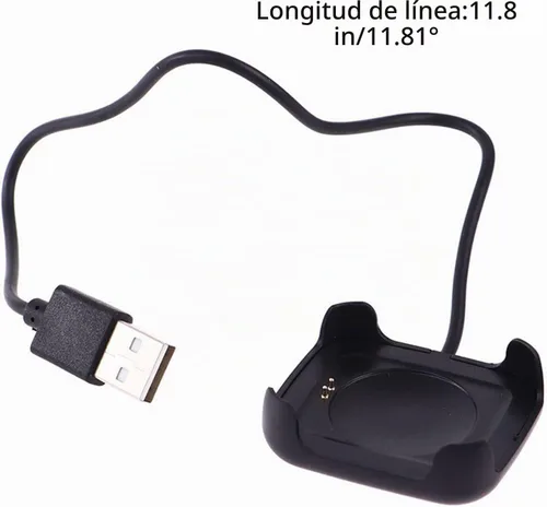 Vista 3 de Cable de carga negro para reloj inteligente HW22, cargador magnético, soporte de muelle, cable de carga USB, adaptadores y cargadores, accesorios