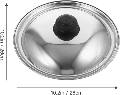 Vista 4 de Hemoton Tapa universal de 10.2 pulgadas (10.2 in) para olla, tapa de sartén de acero inoxidable, tapa de olla y sartén para cocina