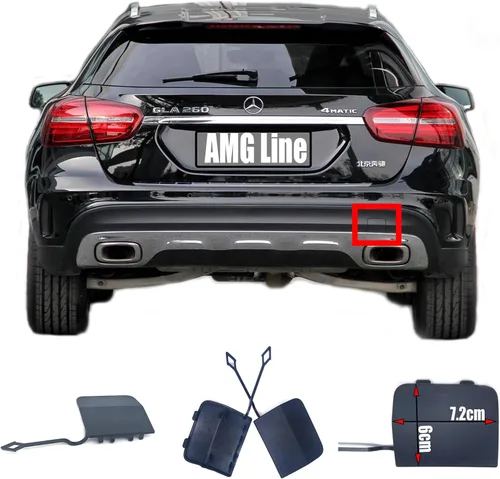 Vista 8 de Cubierta de remolque trasera para Mercedes Benz GLA X156 FL 17-20 Fit GLA180 GLA200 GLA220 GLA250 GLA45 2017 2018 2019 2020 Tapa de gancho