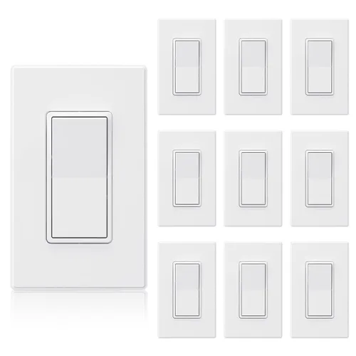 Vista 38 de Elegrp Interruptor de luz, 3 vías, 15 amperios, 120-277 voltios, reemplazo de pared de paleta basculante, corriente alterna, autopuesta a tierra