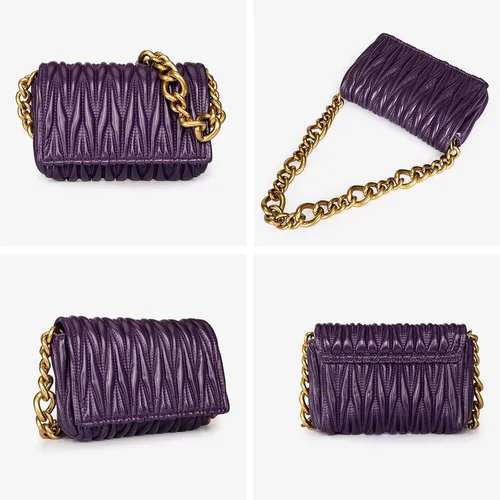 Vista 4 de Montana West Bolsos acolchados para mujer, bolsos de hombro con cadena gruesa