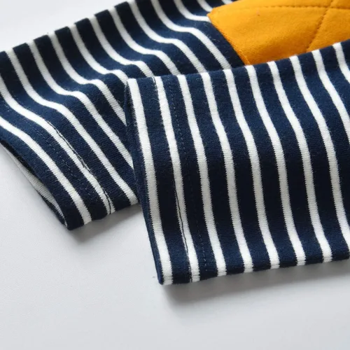 Vista 8 de Conjunto de sudadera con capucha de manga larga a rayas para bebés y niños pequeños