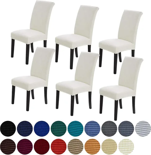 Vista 69 de Juego de 2 fundas para sillas de comedor, fundas elásticas para sillas de comedor, fundas para sillas de cocina de jacquard texturizadas, decoración