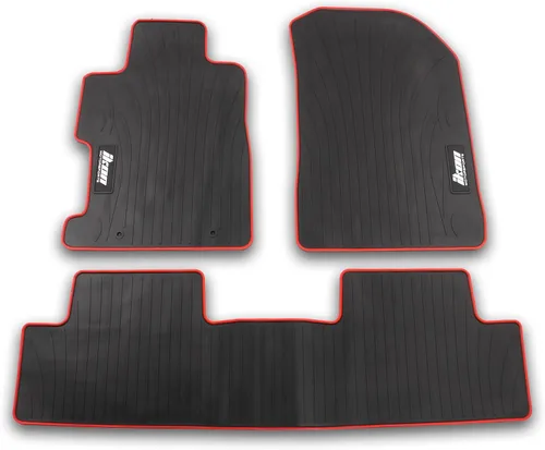 Vista 9 de IKON MOTORSPORTS, Alfombrillas compatibles con Honda Civic Coupe & Sedan 2006-2011, Goma de látex beige personalizada para todo clima, alfombras