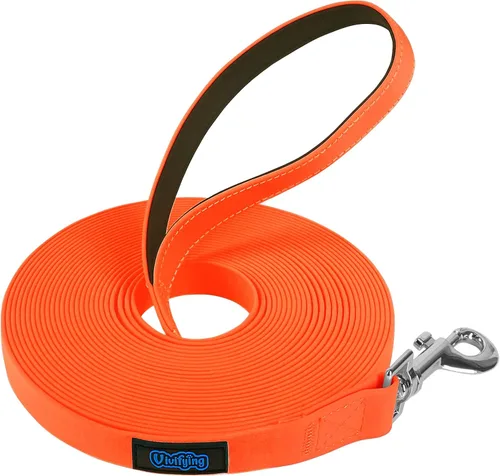 Vista 11 de Vivifying Correa impermeable para perro, correa de entrenamiento para perros de 20 pies, correa duradera con revestimiento de PVC, correa larga