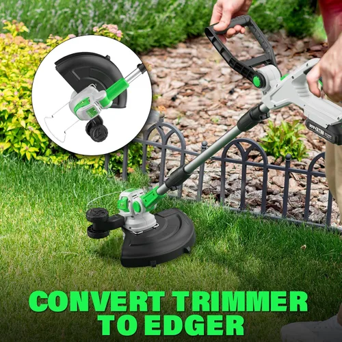 Vista 2 de SOYUS Wacker eléctrico inalámbrico de 20 V, recortadora de cuerda de 12 pulgadas, funciona con batería con alimentación automática de línea