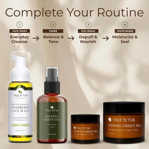 Vista 9 de Tree To Tub Hidratante facial antienvejecimiento con retinol para piel seca y sensible, hidratante facial antiarrugas con ácido hialurónico, crema