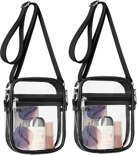 Vista 11 de PACKISM Bolsa transparente para eventos de estadio – Monederos pequeños transparentes para mujer, bolsa bandolera para conciertos y eventos