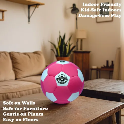 Vista 8 de The House Kicker - Balón de fútbol para interiores, tamaño 4, suave y seguro, pelota de interior para el hogar y patios, pelota de casa, ideal
