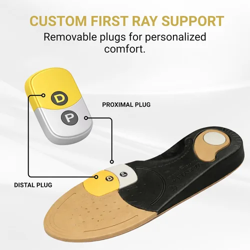 Vista 3 de Vasyli Dananberg - Plantilla ortopédica de primer rayo, inserto de zapato de longitud completa para hombres y mujeres, tapones extraíbles