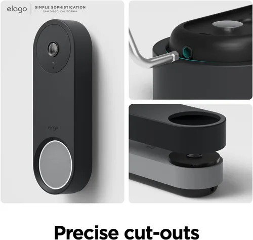 Vista 5 de elago Funda de silicona compatible con Google Nest Hello Video Doorbell (cableado, 2ª y 3ª generación), resistente a la intemperie y a los rayos UV